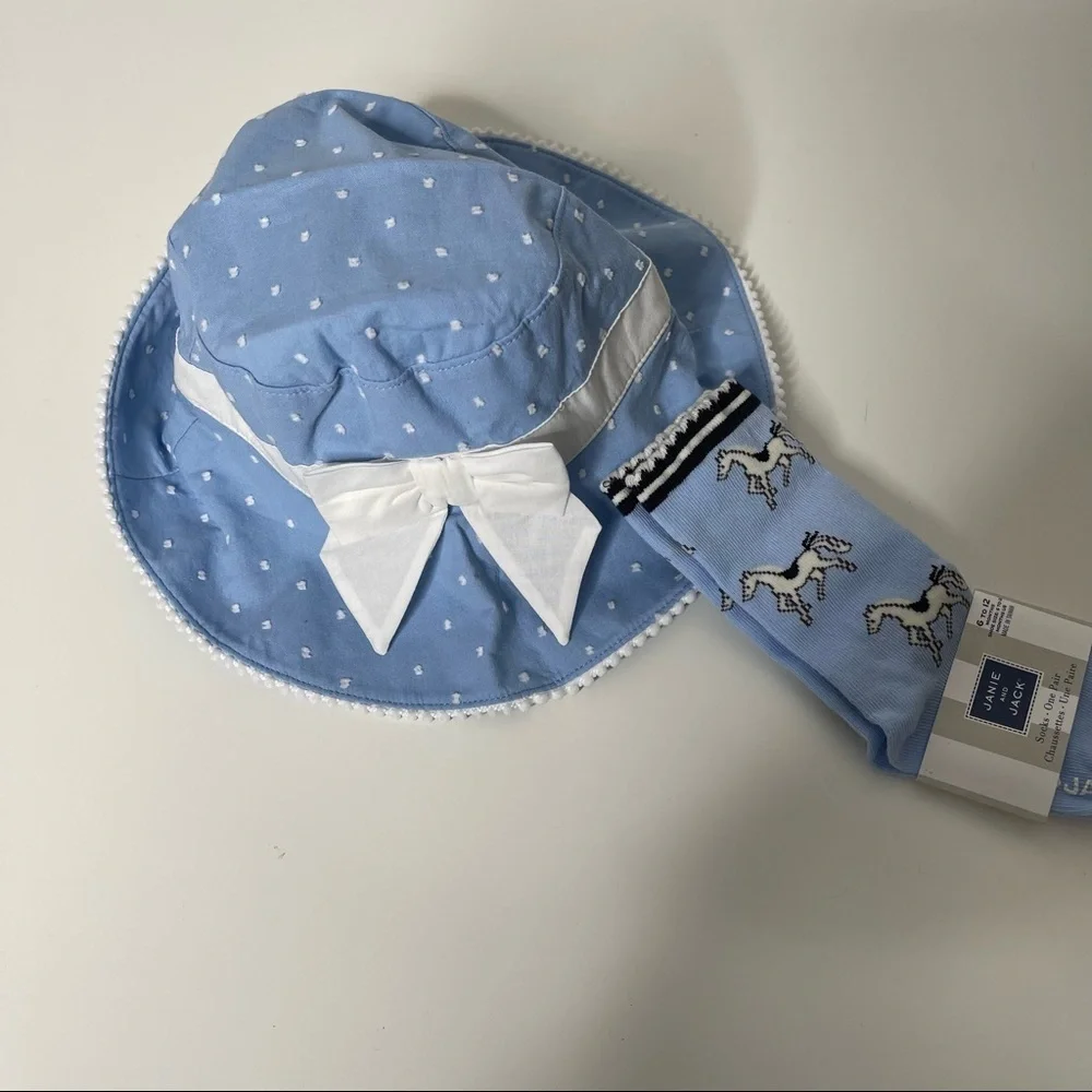 Janie and Jack hat and tights size 6-12 months